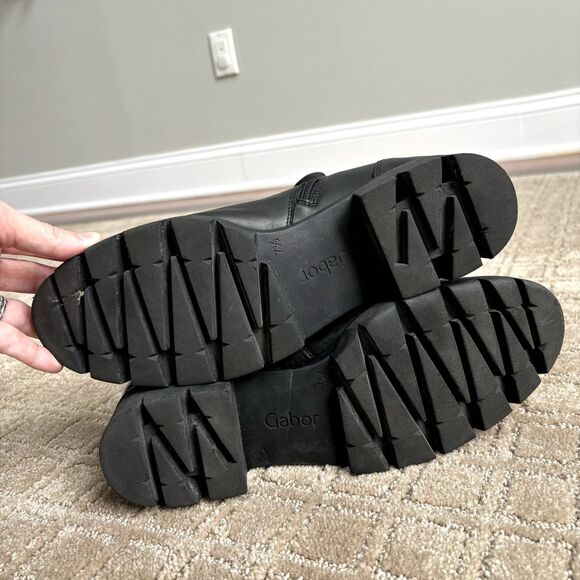 Gabor Leather Zip-Up Combat Boots Women's EU 7.5 US 9 Black Punk Grunge Goth - Picture 6 of 11